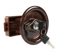 Verrou de porte de salle de bain avec 2 clés compatible avec caravane et camping-car - Convient aux panneaux de porte de 24 à 45 mm d'épaisseur - Motif grain de bois marron