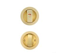 Verrou de porte de salle de bain avec crochet unique et indicateur de code couleur pour une visibilité rapide de l'état de la serrure (doré)