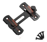 Verrou de porte de sécurité avec mécanisme de verrouillage à 90 degrés en acier inoxydable et plaque de limitation réglable pour une fermeture de porte fiable et la sécurité des animaux (A)