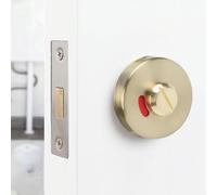 Verrou de porte de toilette avec indicateur transparent occupé/libre en acier inoxydable pour une utilisation durable dans les salles de bains et les toilettes publiques (dessin doré)