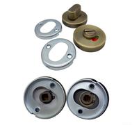 Verrou de porte de toilettes en acier inoxydable avec panneau transparent occupé/libre pour l'assurance de la vie privée dans les salles de bains publiques et les camping-cars (bronze ancien)