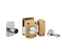 Verrou de Porte d'Entrée TRANSIT 2 - Bouton + Cylindre 45mm A2P - Protections de Sécurité - 4 Clés Laiton Nickelé Réversibles et Carte de Propriété - Made in France - Finition Époxy Doré - THIRARD