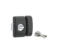 THIRARD - Verrou à bouton Universel pour porte d'entrée, cylindre 45mm, acier, 4 clés, epoxy noir