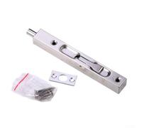 Verrou de porte dissimulé en acier inoxydable de 15,2 cm, loquet encastré invisible pour portes doubles, serrure haute tension avec matériel (argent)