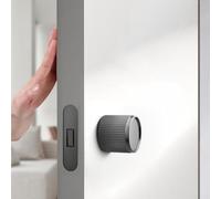 Verrou de porte dissimulé pour chambre à coucher, serrure latérale simple avec trou de clé opposé (gris)