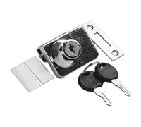 Verrou de porte double en alliage de zinc pour vitrine de 5 à 8 mm, argenté avec 2 clés