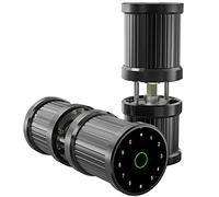 Verrou de porte électronique intelligent 6 en 1 avec empreintes digitales, Bluetooth, écran LCD, gestion des applications, sauvegarde du code, batterie 1000 mAh - Idéal pour les maisons, les