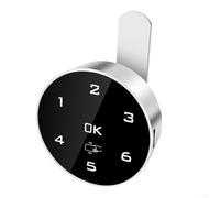 Verrou de porte électronique rechargeable par USB avec carte IC pour accès pour casier de salle de sport, sauna, noir, 50,8 mm (30 mm)