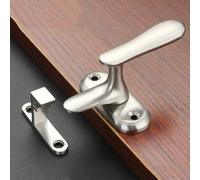 Verrou de porte en acier inoxydable pour porte battante en bois et porte de salle de bain finition chrome poli résistant à la déformation avec trous de montage (L)