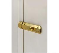 Verrou de porte en alliage d'aluminium - Boulon de sécurité robuste pour chambre, salle de bain et armoires - Noir mat/or brossé/argent brossé (or)