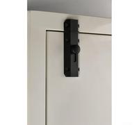 Verrou de porte en alliage d'aluminium - Loquet de sécurité robuste pour portes de chambre, de salle de bain et d'armoire, noir mat, or brossé ou si brossé (noir)