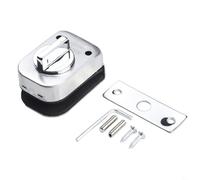 Verrou de porte en verre et acier inoxydable Punchfree - Conçu pour salle de bain et balcon - Kit de matériel complet pour l'installation