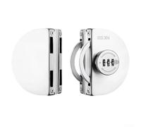 Verrou de porte en verre pour applications sans cadre, 1000 codes possibles, acier inoxydable 304, finition nickel brossé (double cercle)