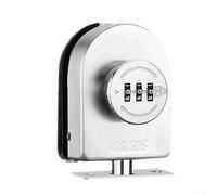 Verrou de porte en verre pour applications sans cadre, 1000 codes possibles, acier inoxydable 304, finition nickel brossé (boulon de sol 2)
