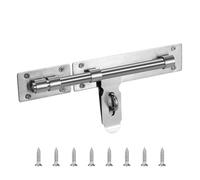 Verrou de Porte Exterieur en Acier Inoxydable 221mm Targette de Porte avec Cadenas Loquet de Porte Coulissant avec Vis pour Entrepôt Garage Grange Portail Cour Porte