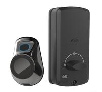 Verrou de porte intelligent à empreintes digitales Tuya avec contrôle basé sur une application, verrouillage automatique, clé de secours mécanique et indice d'étanchéité IP45 pour un accès sûr et