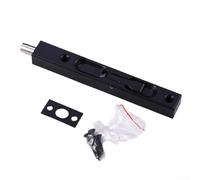 Verrou de porte invisible en acier inoxydable, design étendu de 15,2 cm avec haute résistance et résistance pour portes doubles (noir)