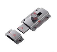 Verrou de porte multi-trous en alliage d'aluminium avec boucle anti-verrouillage offrant une fixation sûre et deux méthodes d'installation sur les portes intérieures et de balcon (gris)