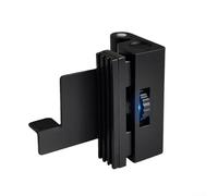 Verrou de porte portable à rabat en alliage d'aluminium moulé sans perçage pour portes à ouverture vers l'intérieur, ajustement réglable pour appartement, chambre, voyage avec sac de rangement - Noir