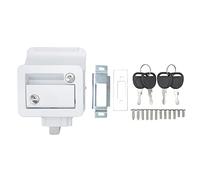 Verrou de Porte pour Camping - Car, Fermeture Robuste en Nylon et Acier Galvanisé, Compatible Remorques et Fourgonnettes - Sécurité Fiable, Résistance Durable pour Voyage et Usag (Blanche)