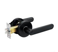 Verrou de porte pour chambre et salle de bain, serrure à bille à trois pôles avec fonctionnement silencieux, construction en alliage de zinc pour une sécurité fiable à la maison (noir)