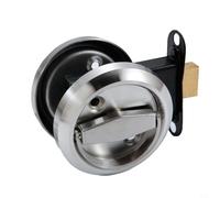 Verrou de porte rond encastré, en acier inoxydable 304 pour portes de 35 à 45 mm d'épaisseur, poignée double face pour tiroir d'armoire (argenté)
