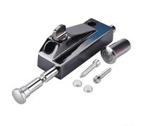 Verrou de porte rotatif en alliage d'aluminium sans clé pour portes en verre montées au sol avec goupille de verrouillage visible offrant une sécurité fiable dans divers paramètres (noir)