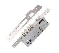 Verrou de porte, serrure à mortaise en acier inoxydable, serrure à mortaise de porte en bois avec boulons, centre de 85 mm/50 mm, languette de deuxième engrenage, double antivol - Languette oblique