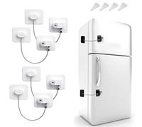 Verrou de Réfrigérateur avec Clés,4pcs Bébé de Sécurité Verrouillage,Securite Fenetre Enfant Sans Percer Bloque Verrou Porte,pour Fenêtres Blocs Portes Tiroirs Réfrigérateur Tiroir (Blanc)