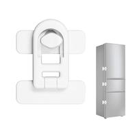 Verrou de réfrigérateur - Sécurité enfant - Loquet sans clé - Design sans clé - Dos adhésif puissant - Sécurité bébé pour réfrigérateur et four - 7,2 x 5,8 cm - Blanc - 1 pièce