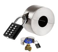 Verrou de robinet extérieur, serrure de robinet d'eau, serrure de vanne de porte, couvercle de robinet antivol en acier inoxydable avec cadenas à code, verrou de bavoir de tuyau d'arrosage sans clé,