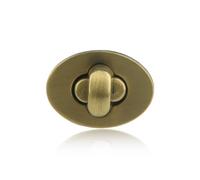 Verrou de sac de forme ovale, fermoir à visser en métal, accessoire de maroquinerie (bronze)