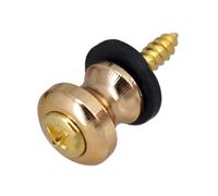 Verrou de sangle de guitare en métal pour ukulélé, mandoline et guitare acoustique - Goupilles sécurisées à visser, construction en fer, 10 x 9,2 x 8 cm, noir/or/argent (1 pièce)