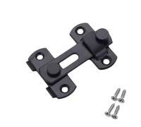 Verrou de sécurité à charnière en acier inoxydable, boucle de portail silencieuse et moraillon for fenêtres, armoires et verrous de porte(3inch-black)