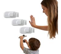 Verrou de sécurité autocollant pour réfrigérateurs et congélateurs, sécurité enfant pour bébés et tout-petits, colle puissante, sans perçage, mécanisme de boucle fixe, blanc
