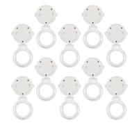 Verrou de Sécurité Bouton-poussoir Blanc, Lot de 10 en Abs | Couvercle de Protection, Usage pour Starter et Panneaux de Commande de Lave-linge, Sécurité Garçon et Filles