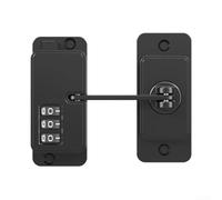 Verrou de sécurité enfant pour armoires, tiroirs et réfrigérateurs - Loquet à code à combinaison sans perçage - Ferme-porte en métal ABS durable pour la sécurité de la maison (style plat, noir)