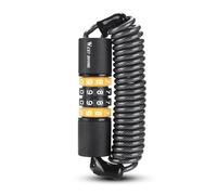 Verrou de sécurité for casque de vélo, antivol, élastique, combinaison de 4 chiffres, mot de passe, câble en acier for cyclisme sur route(Black and orange)