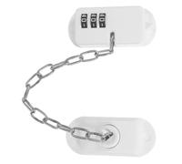 Verrou de Sécurité Garçon Fille à Code, Chaîne Réglable 18cm, Blanc | ABS Résistant, Installation Adhésive, Limite L’accès, pour Portes de Placard et Usages Domestiques