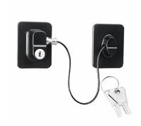 Verrou de sécurité pour fenêtre avec clé, serrure de sécurité enfant pour réfrigérateur, armoire, four, verrouillage adhésif en fil d'acier pour la maison, sécurité des enfants, noir