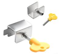 Verrou de sécurité pour fenêtre coulissante en acier inoxydable en alliage d'aluminium sans perçage Installation sans perçage Entrebâilleur de fenêtre à l'épreuve des enfants (A)
