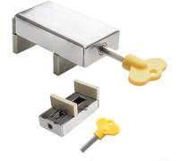 Verrou de sécurité pour fenêtre coulissante en alliage d'aluminium en acier inoxydable sans perçage Installation sans perçage Entrebâilleur de fenêtre (D)