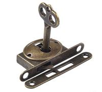 Verrou de sécurité rétro pour meubles, serrure de tiroir antique avec clé pour armoire vintage, loquet de boîte à bijoux à l'ancienne, loquet de placard en fer pour porte coulissante, crochet de