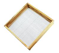 Verrou de sol manuel en bois pour jardin | 30 x 5 cm avec maille en acier galvanisé doublement enduit. Filtre efficacement les pierres et les débris dans le compost, la plantation et le sol pour pots