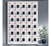 Verrou de téléphone en métal - Armoire de rangement rectangulaire blanche pour bureaux, salles d'examen, laboratoires et saunas - Casier sécurisé pour téléphone portable pour un rangement sûr