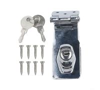 Verrou de tiroir à clé pour portes à ouverture vers l'intérieur avec rotation à 90 degrés, boucle de verrouillage en fer pour des solutions de rangement sécurisées (10,2 cm)