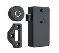 Verrou de tiroir électronique à empreintes digitales, pour capteur de porte d'armoire intelligent avec port de type C pour 20 utilisateurs, facile à installer pour armoire, mobilier de bureau, noir