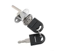 Verrou de tiroir en alliage de zinc avec cylindre de 19 mm de diamètre pour armoire de bureau, casier, vitrine, clés différentes et rotation à 180 degrés, noir et blanc (blanc)