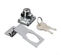 Verrou de tiroir pour armoires, serrure de porte d'armoire en alliage à 90 degrés avec moraillon à clé et ensemble d'agrafes, mécanisme de verrouillage sécurisé pour tiroirs, armoires (7,6 cm)