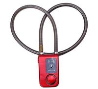 Verrou de vélo, contrôle de l'application Bluetooth Smart Lock antivol antivol à chaîne avec alarme 105dB pour iOS et pour système Android, pour vélo, moto, portes(rouge)